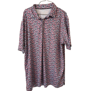 Maelreg‎ performance polo xl golf red white blue star print sporty great shape